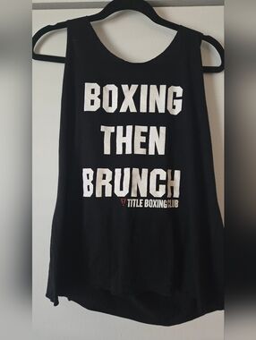BRUNCH Title Boxing Club Women’s Black Tank Top - Boxing Then Brunch